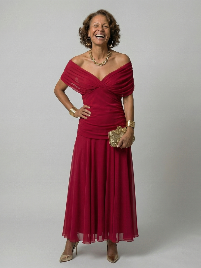 Calen | Off-Shoulder Flow Midi Dresses