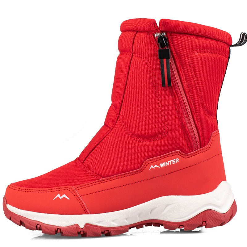 Women's winter boots with side zipper - waterproof, non-slip, durable snow boots with warm lining