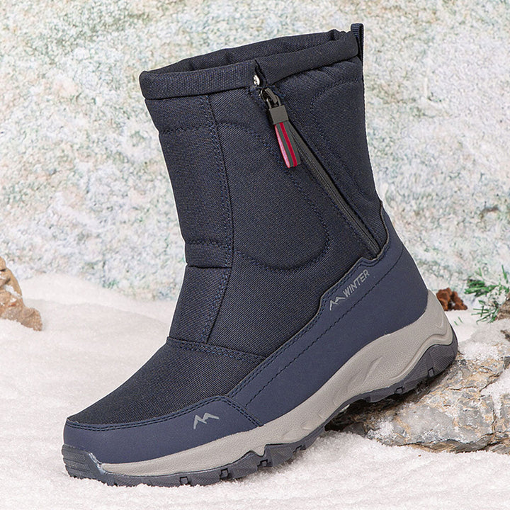 Women's winter boots with side zipper - waterproof, non-slip, durable snow boots with warm lining