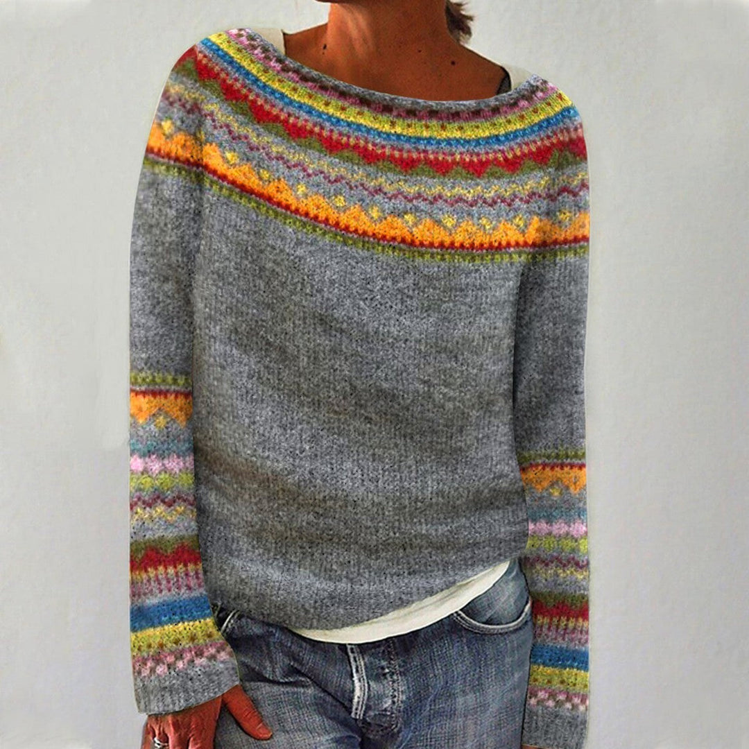 Women's Retro Knit Sweater | Soft Acrylic