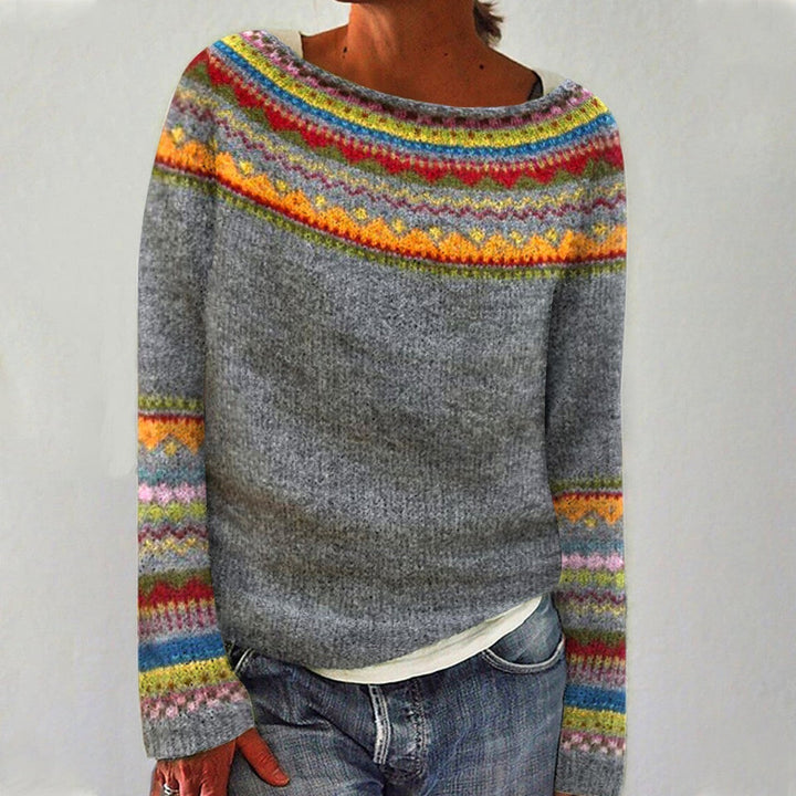 Women's Retro Knit Sweater | Soft Acrylic