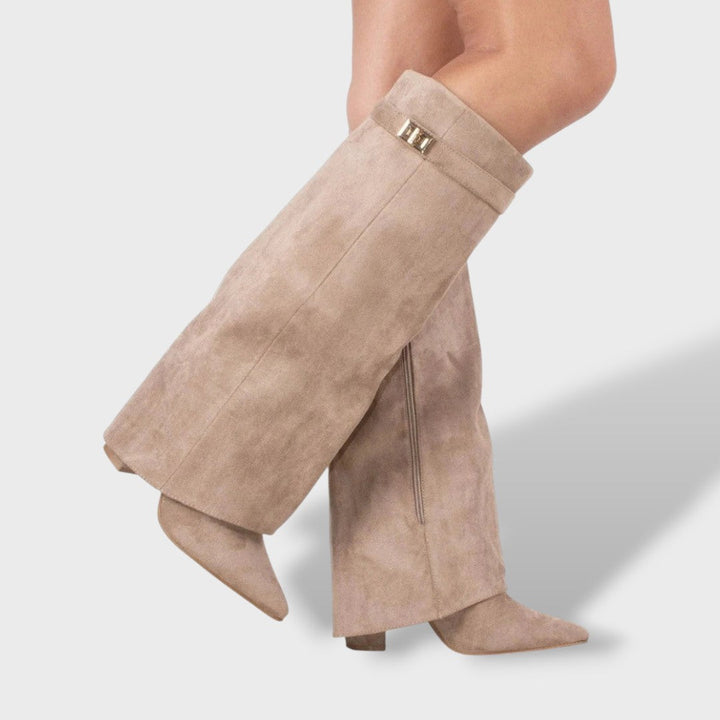 Women's Knee High Suede Boots | Classic Tall Autumn Winter Boots with Padded Insole for All Day Comfort and Style