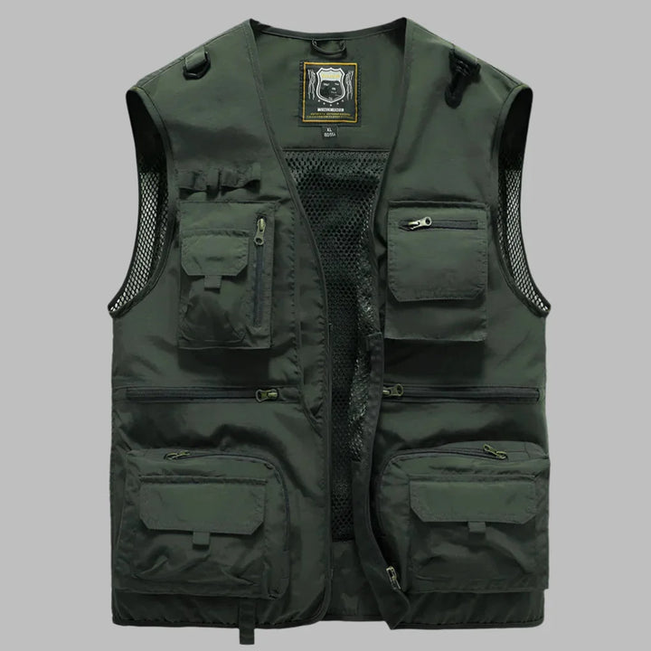 Men's Lightweight Multi-Pocket Utility Vest | Water-Repellent Travel Gilet | Breathable Summer Outdoor Bodywarmer