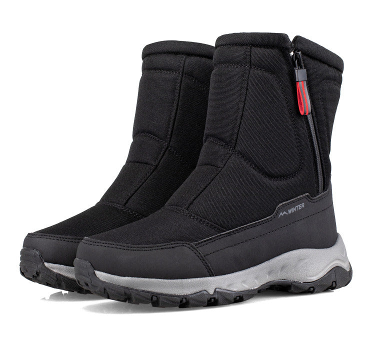 Women's winter boots with side zipper - waterproof, non-slip, durable snow boots with warm lining
