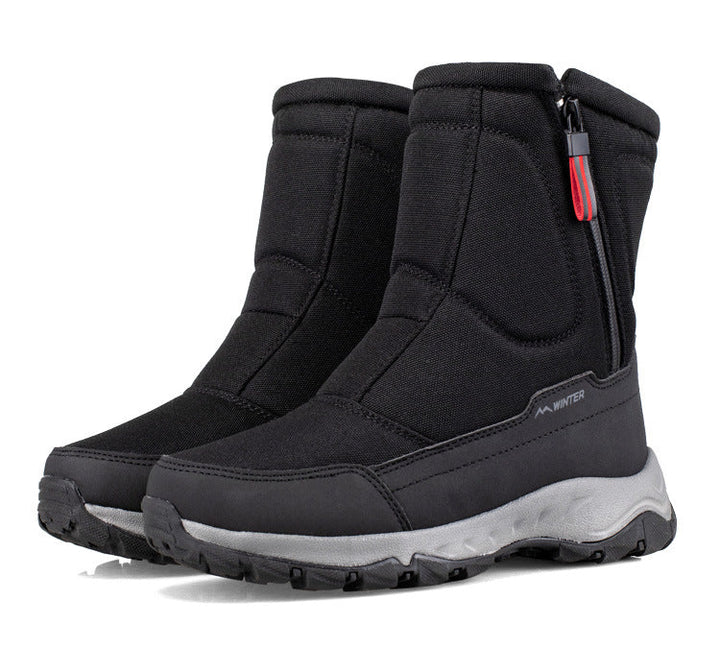 Women's winter boots with side zipper - waterproof, non-slip, durable snow boots with warm lining
