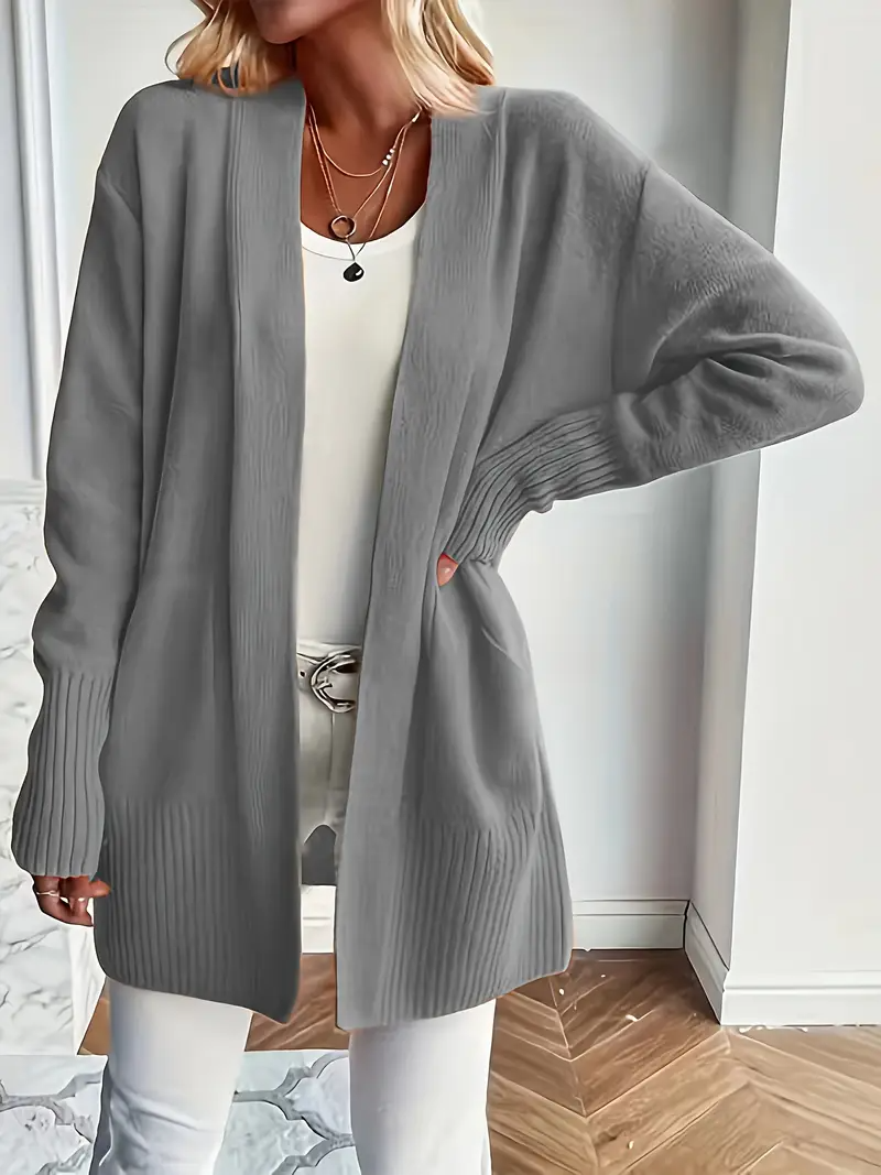 Women's knitted sweater with a round neckline and relaxed fit