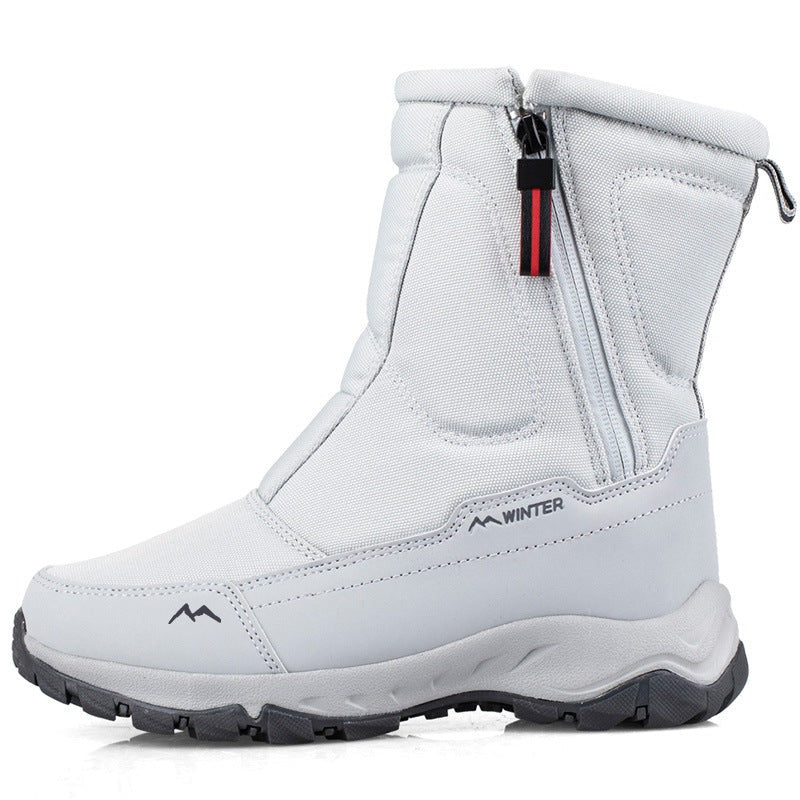 Women's winter boots with side zipper - waterproof, non-slip, durable snow boots with warm lining