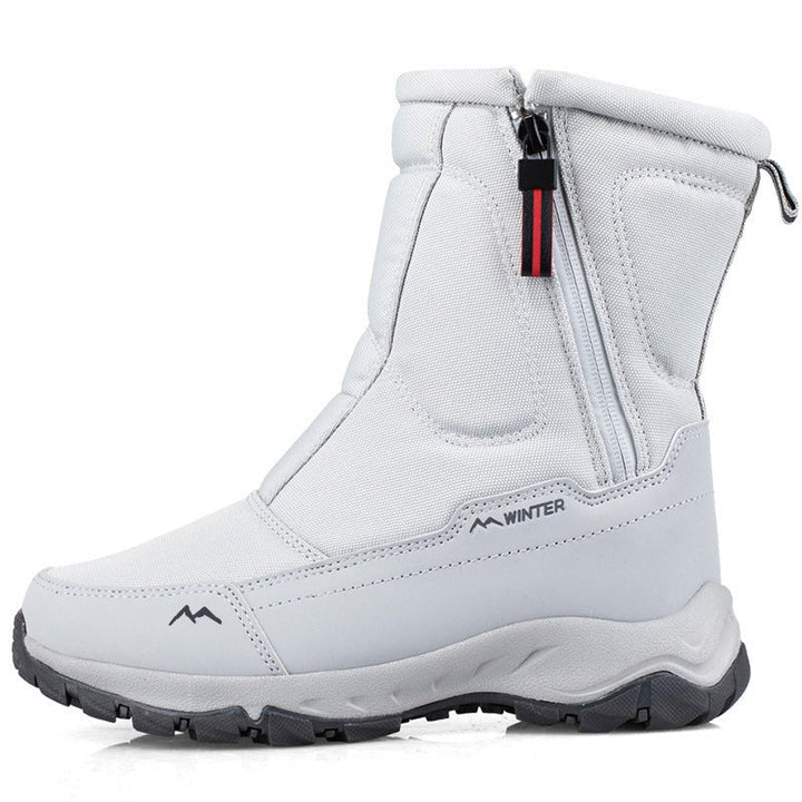 Women's winter boots with side zipper - waterproof, non-slip, durable snow boots with warm lining