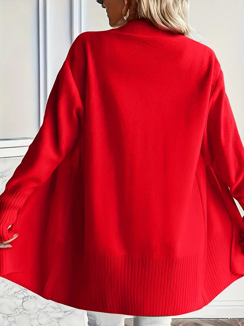 Women's knitted sweater with a round neckline and relaxed fit