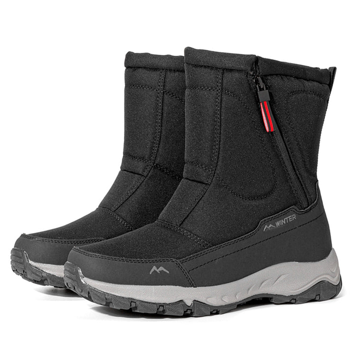 Women's winter boots with side zipper - waterproof, non-slip, durable snow boots with warm lining