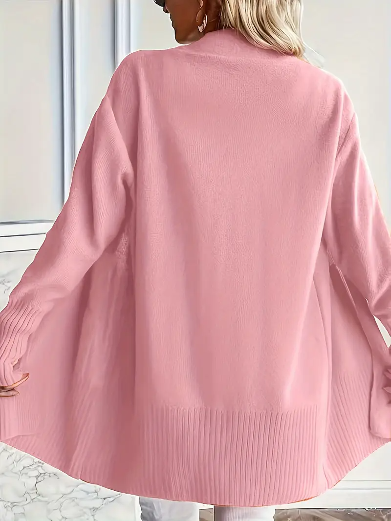 Women's knitted sweater with a round neckline and relaxed fit