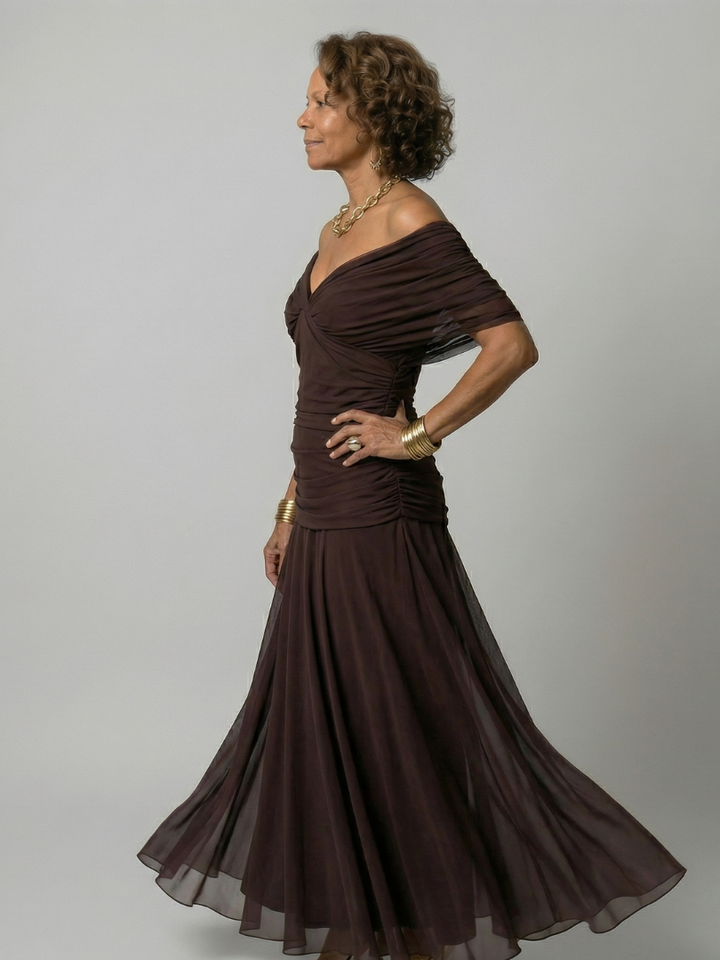 Calen | Off-Shoulder Flow Midi Dresses