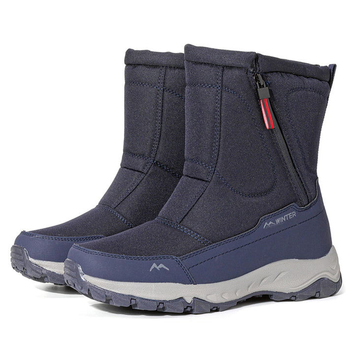 Women's winter boots with side zipper - waterproof, non-slip, durable snow boots with warm lining