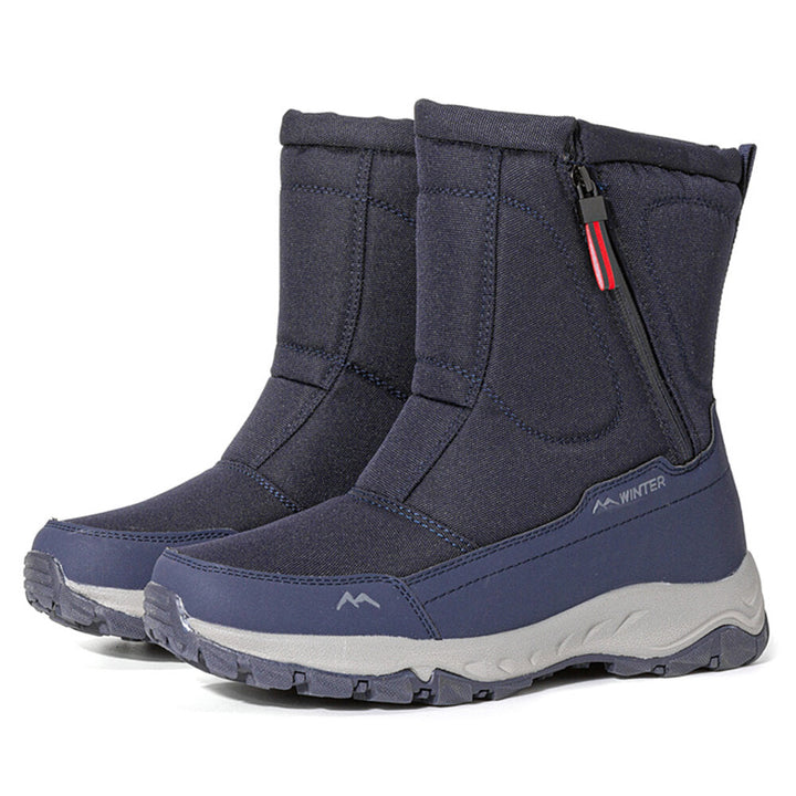 Women's winter boots with side zipper - waterproof, non-slip, durable snow boots with warm lining