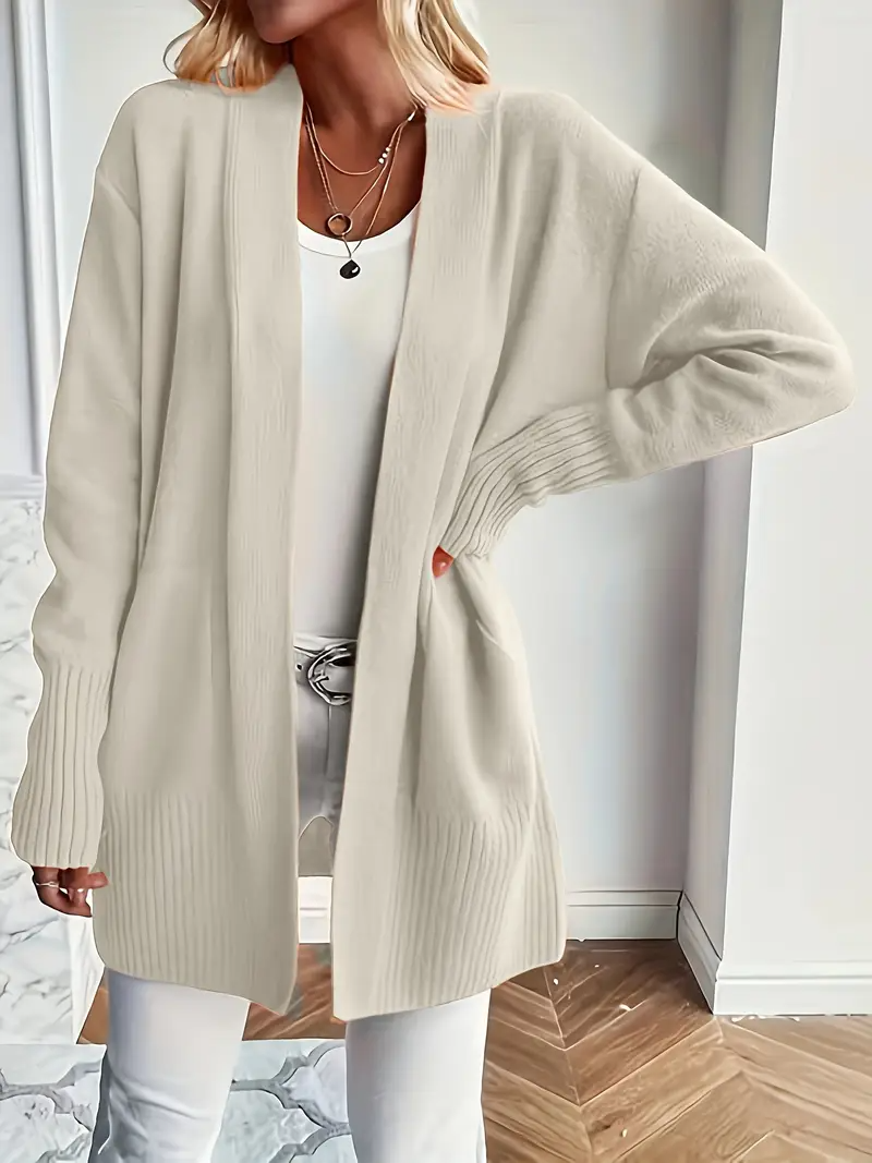 Women's knitted sweater with a round neckline and relaxed fit