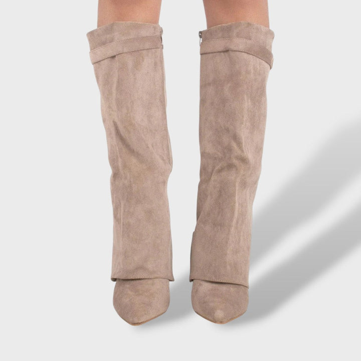 Women's Knee High Suede Boots | Classic Tall Autumn Winter Boots with Padded Insole for All Day Comfort and Style