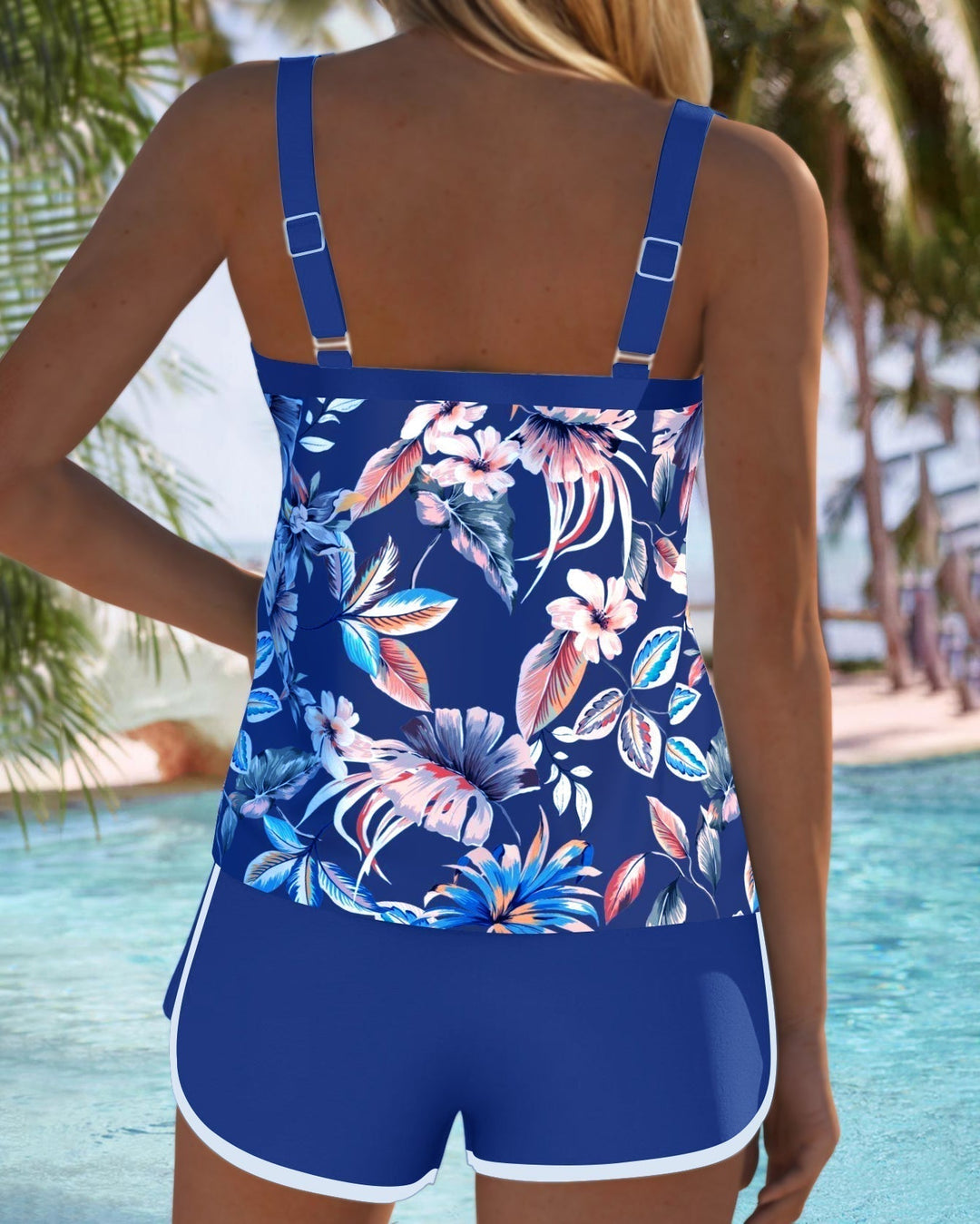 Imke | U-Neck Sleeveless Printed Tankini