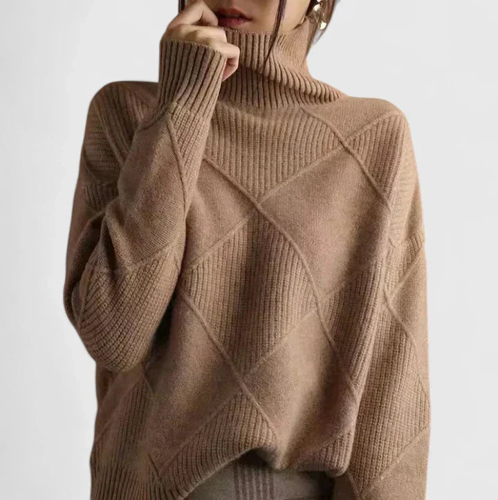 Turtleneck Knit Sweater for Women