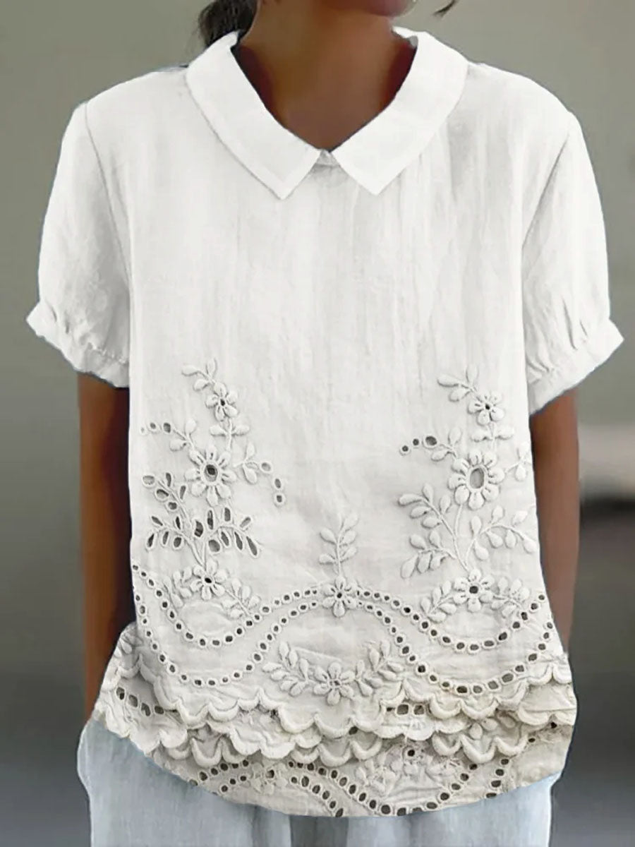 Lily | Floral Embroidered Blouse