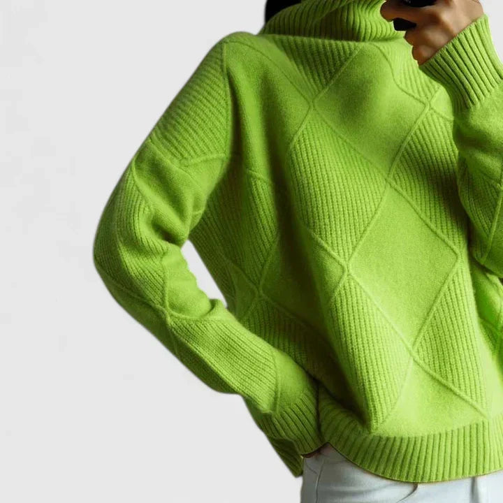 Turtleneck Knit Sweater for Women