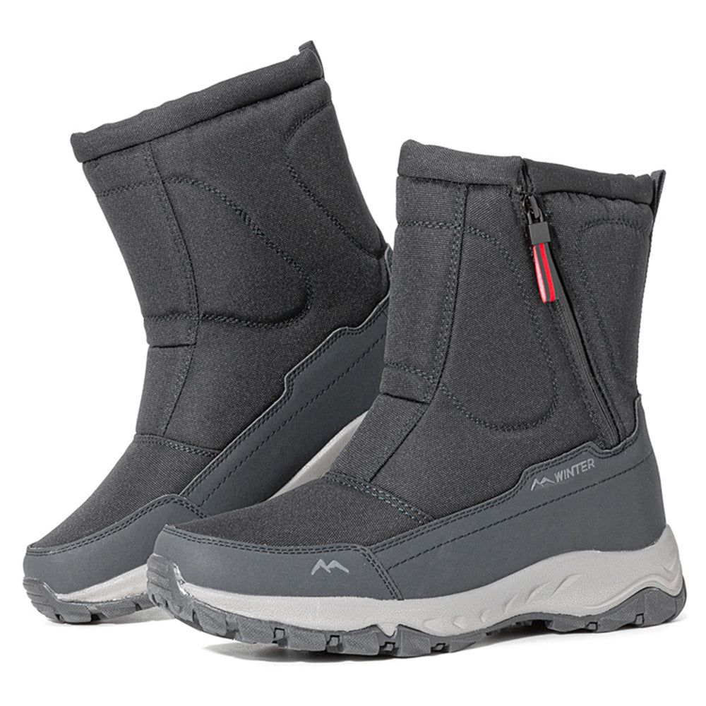 Women's winter boots with side zipper - waterproof, non-slip, durable snow boots with warm lining