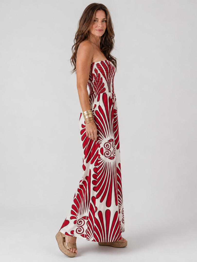 Dyman | Strapless Flowing Silhouette Maxi Dress
