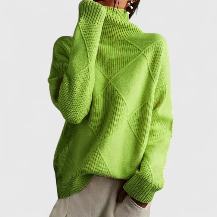 Turtleneck Knit Sweater for Women