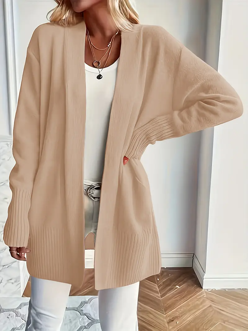 Women's knitted sweater with a round neckline and relaxed fit