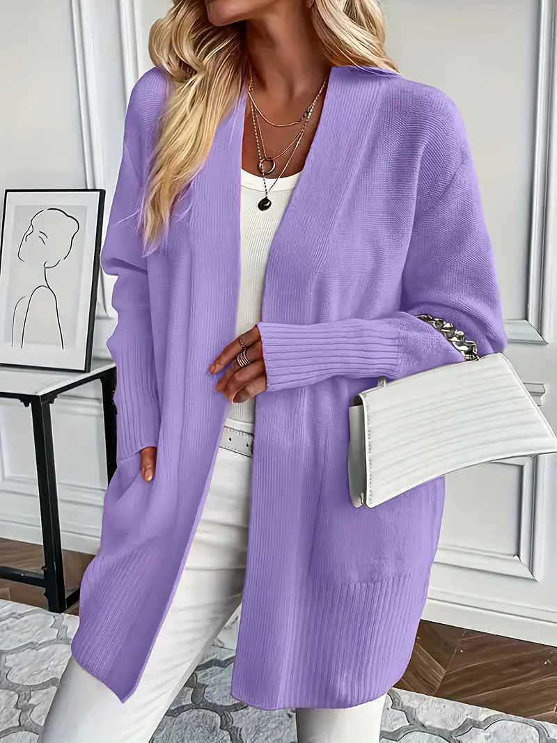 Women's knitted sweater with a round neckline and relaxed fit