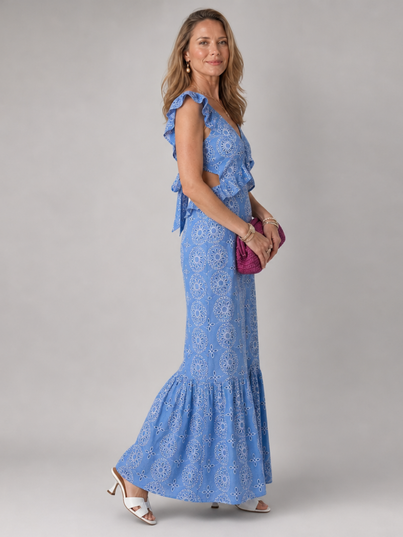 Alure | Sleeveless Ruffle Detail Midi Dress