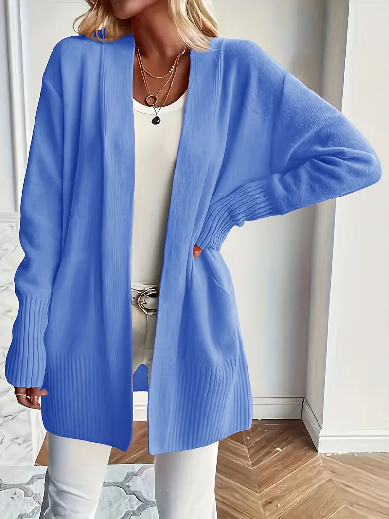 Women's knitted sweater with a round neckline and relaxed fit