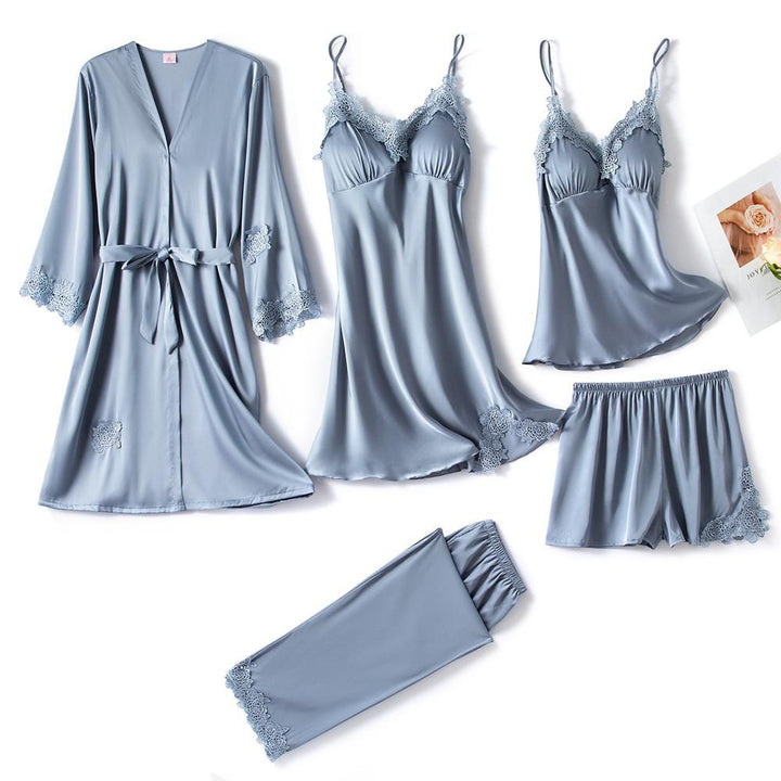 Lace-Trimmed Satin Sleepwear Set for Her – Celeste