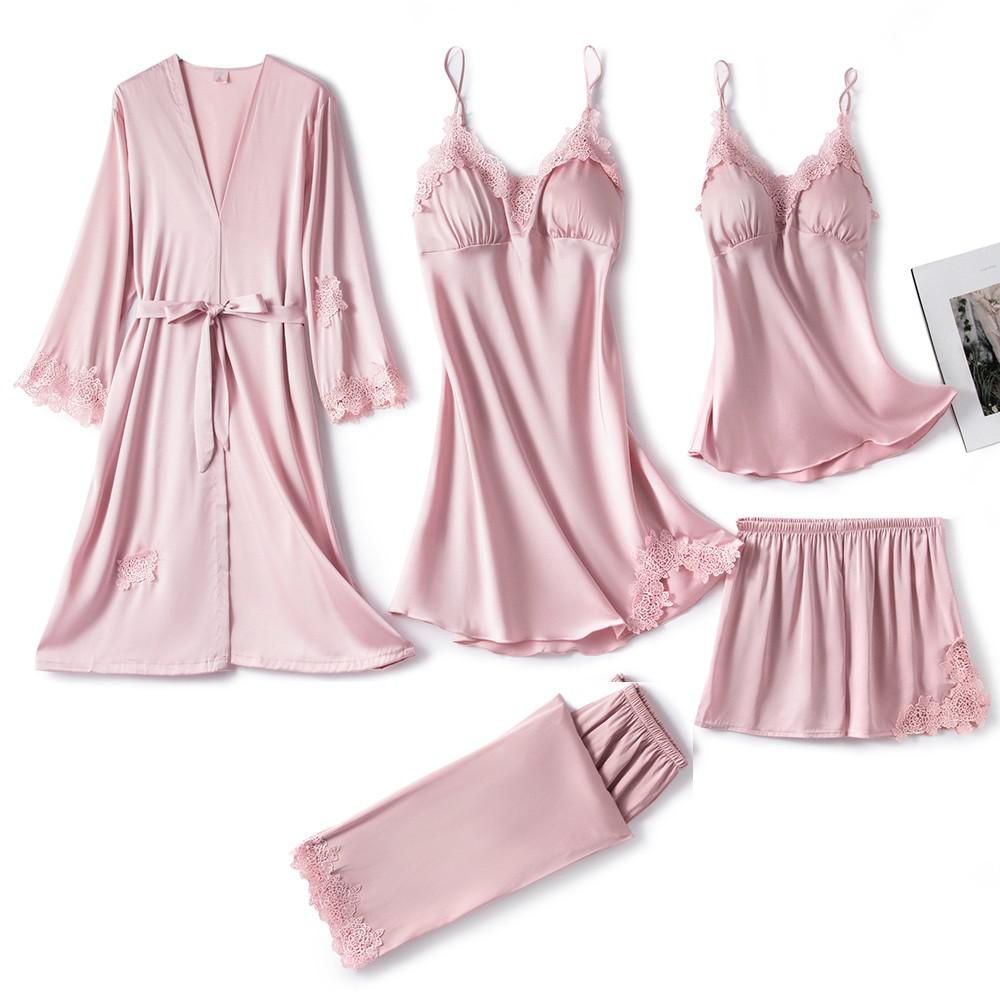 Lace-Trimmed Satin Sleepwear Set for Her – Celeste