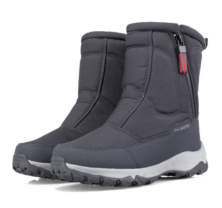 Women's winter boots with side zipper - waterproof, non-slip, durable snow boots with warm lining