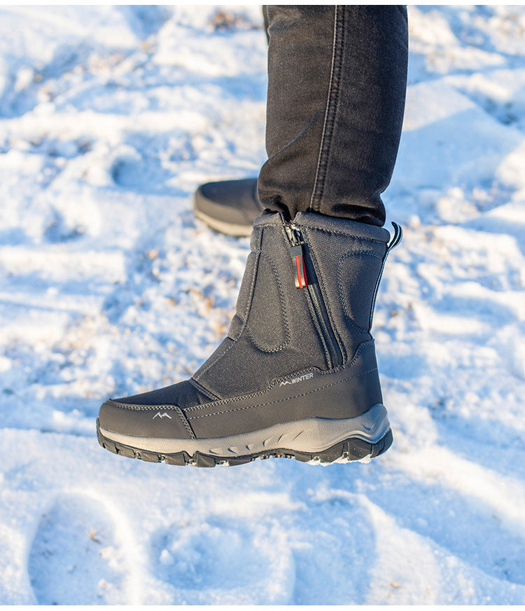 Women's winter boots with side zipper - waterproof, non-slip, durable snow boots with warm lining