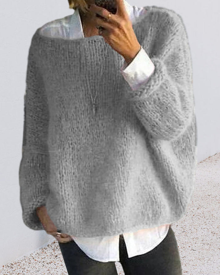 Classic off-shoulder knitted sweater for women