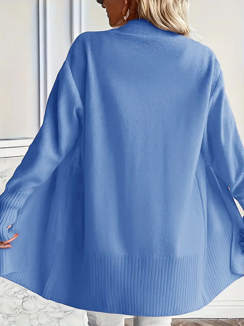 Women's knitted sweater with a round neckline and relaxed fit
