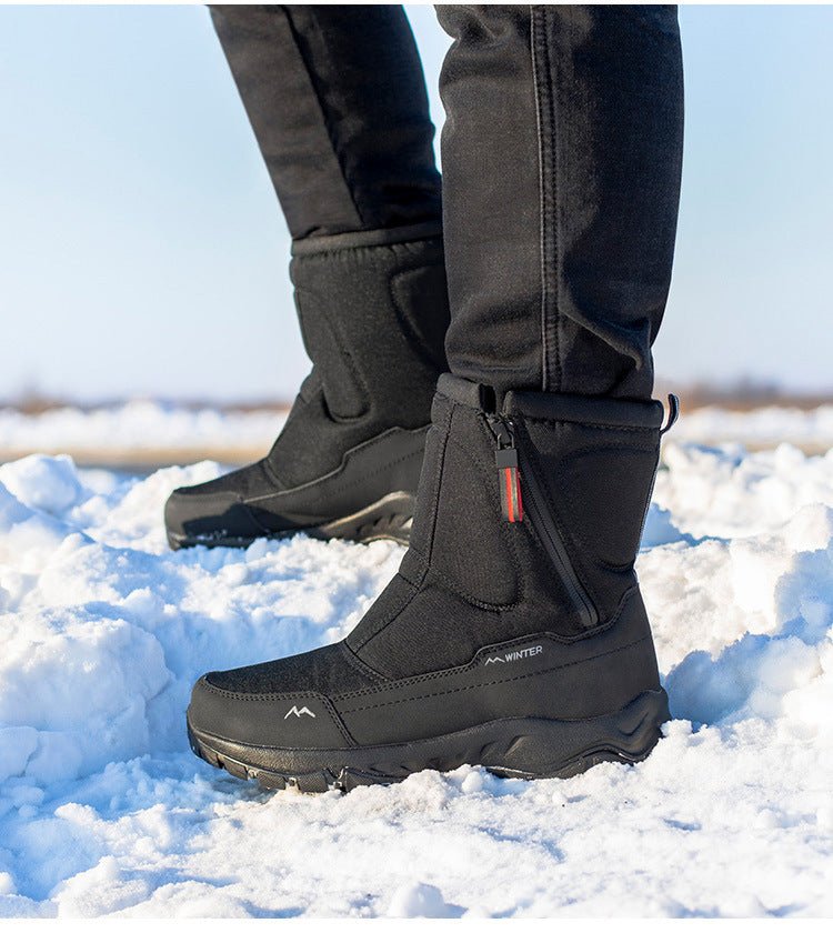 Women's winter boots with side zipper - waterproof, non-slip, durable snow boots with warm lining
