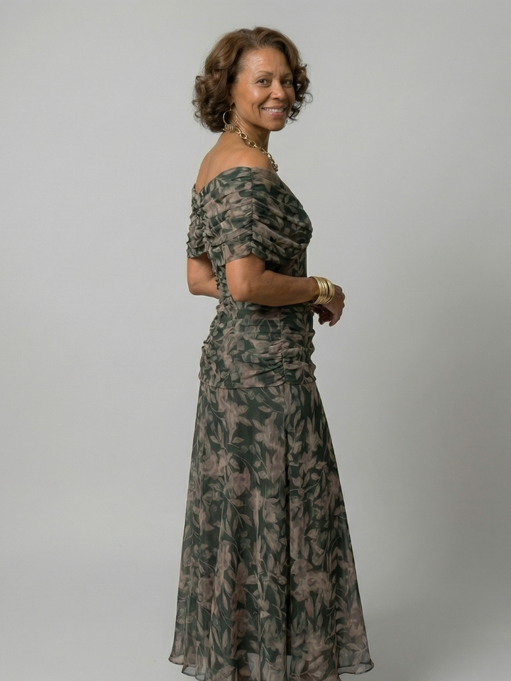 Calen | Off-Shoulder Flow Midi Dresses