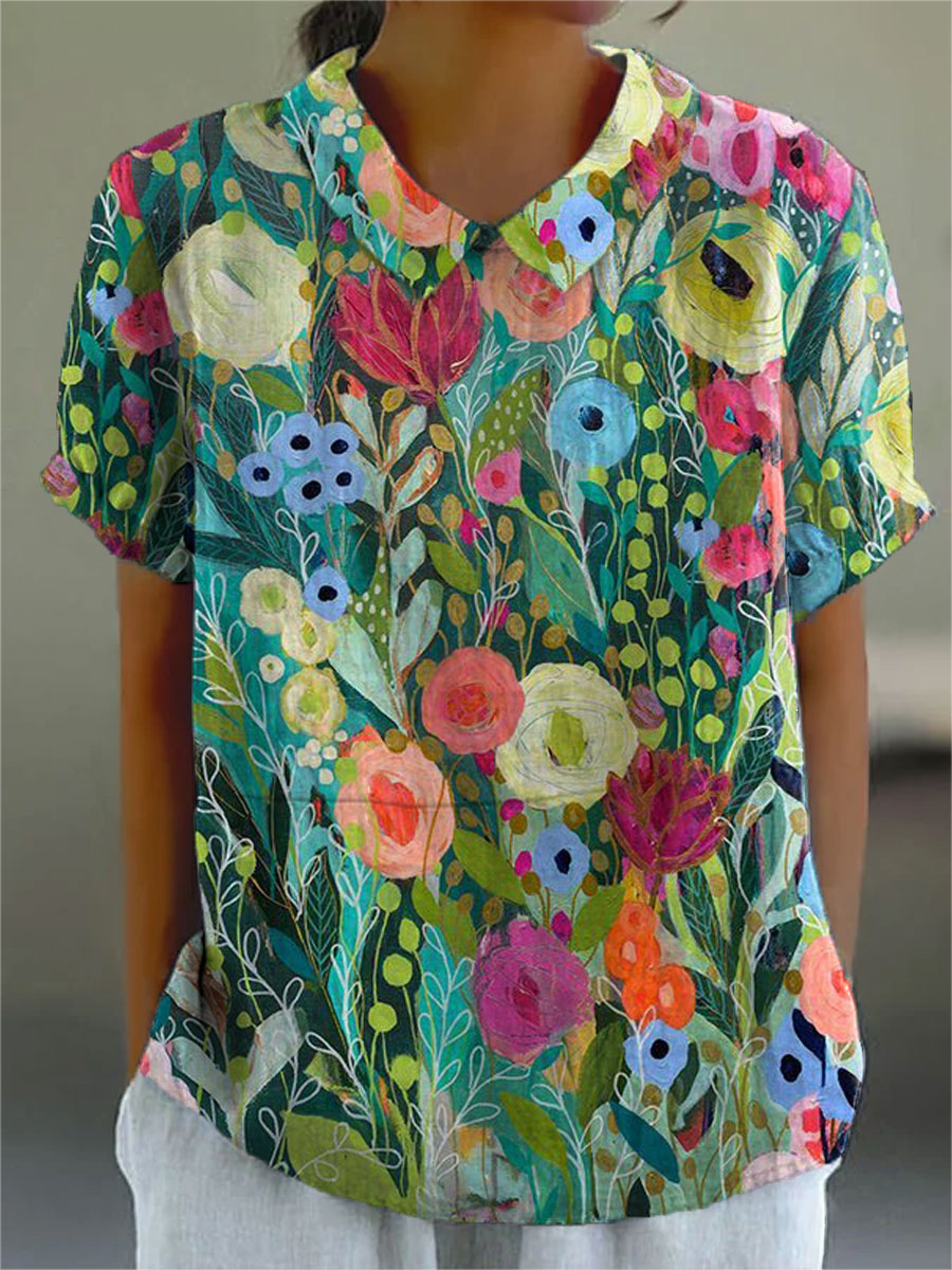 Daisy | Watercolor Floral Blouse