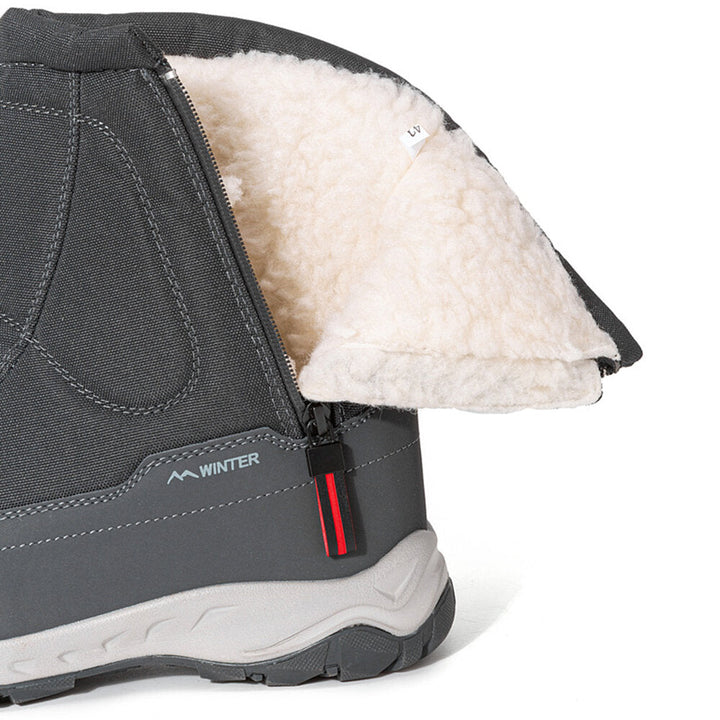 Women's winter boots with side zipper - waterproof, non-slip, durable snow boots with warm lining
