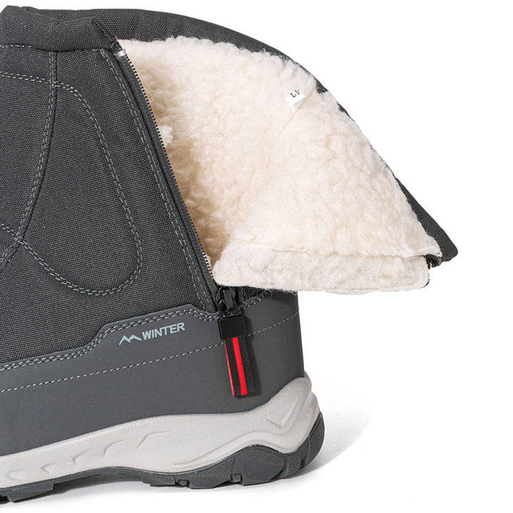 Women's winter boots with side zipper - waterproof, non-slip, durable snow boots with warm lining