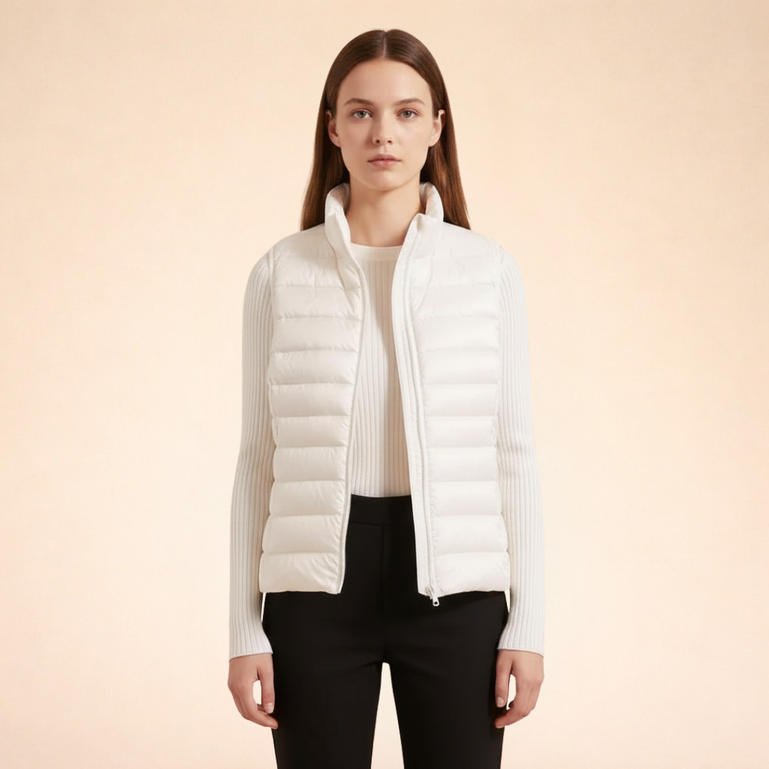Women's Ultralight Down Vest | Lightweight Padded Gilet with Stand-Up Collar | Slim Fit Quilted Nylon Bodywarmer for Layering