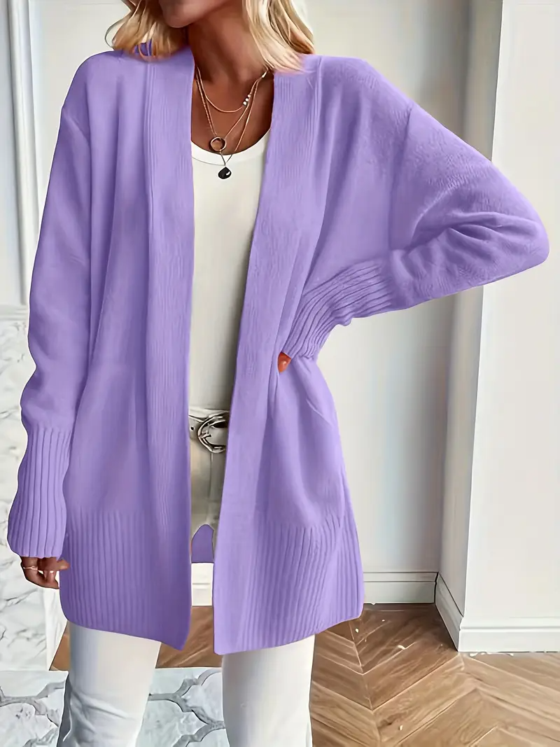 Women's knitted sweater with a round neckline and relaxed fit