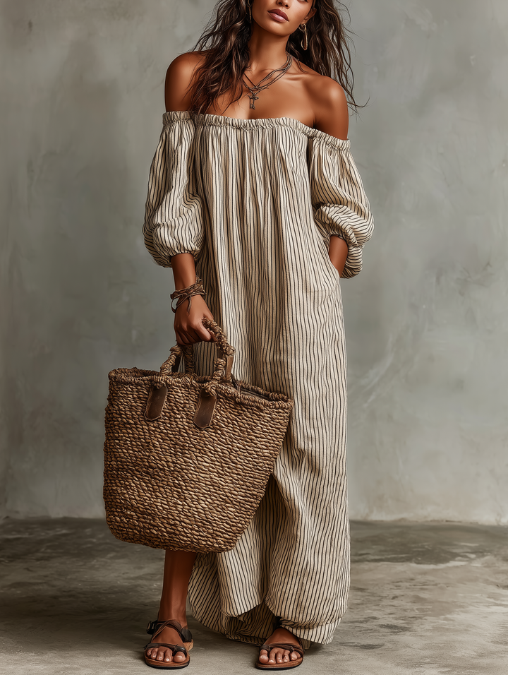 Carmen | Maxi Dress with Off-the-Shoulder Design