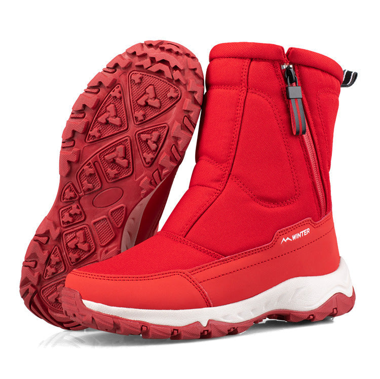 Women's winter boots with side zipper - waterproof, non-slip, durable snow boots with warm lining