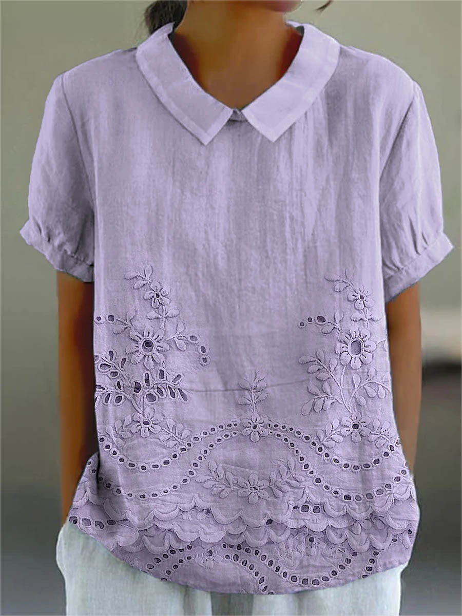 Lily | Floral Embroidered Blouse