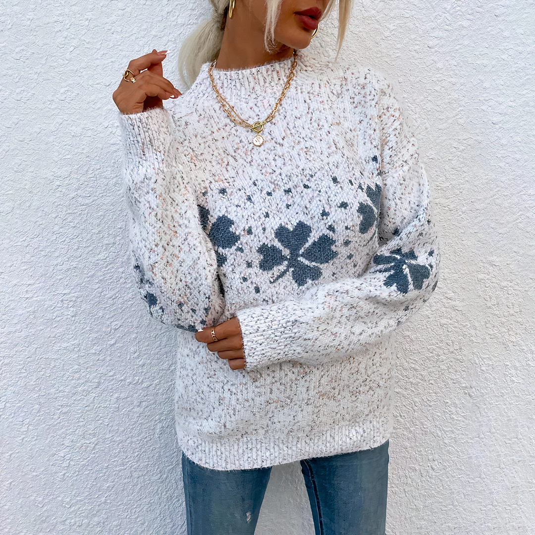Clover Pattern Sweater for Women