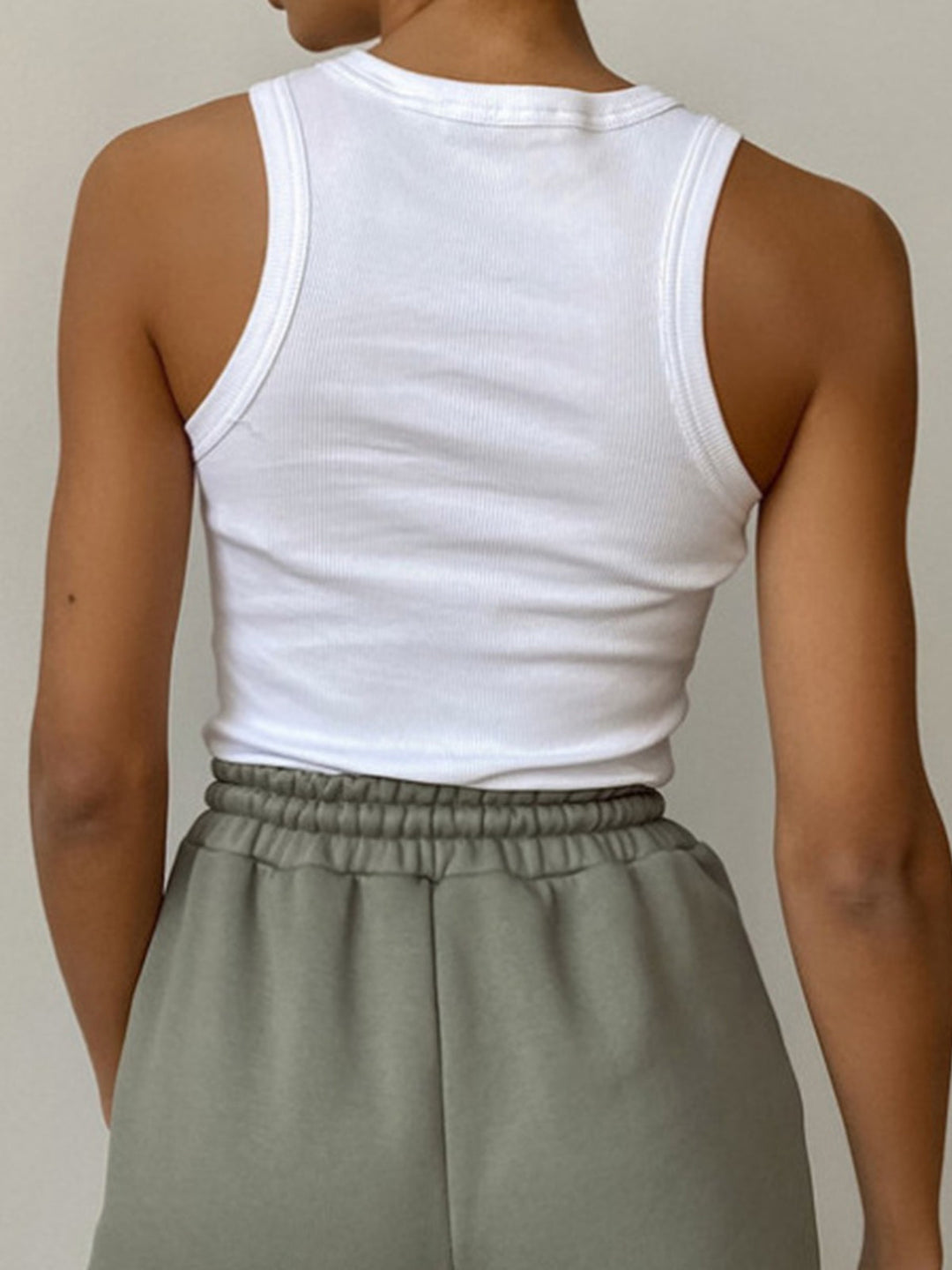 Textured Short Sleeveless Tee
