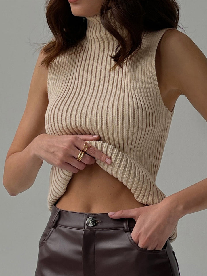 Textured Sleeveless Knit Shirt